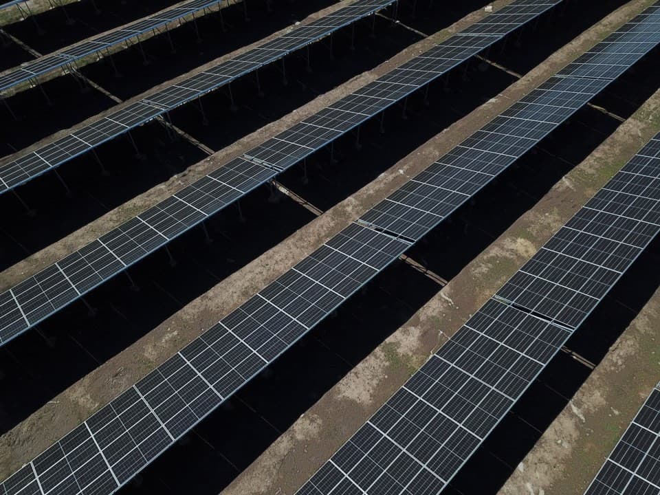 Aerial view of the Ljubas solar portfolio