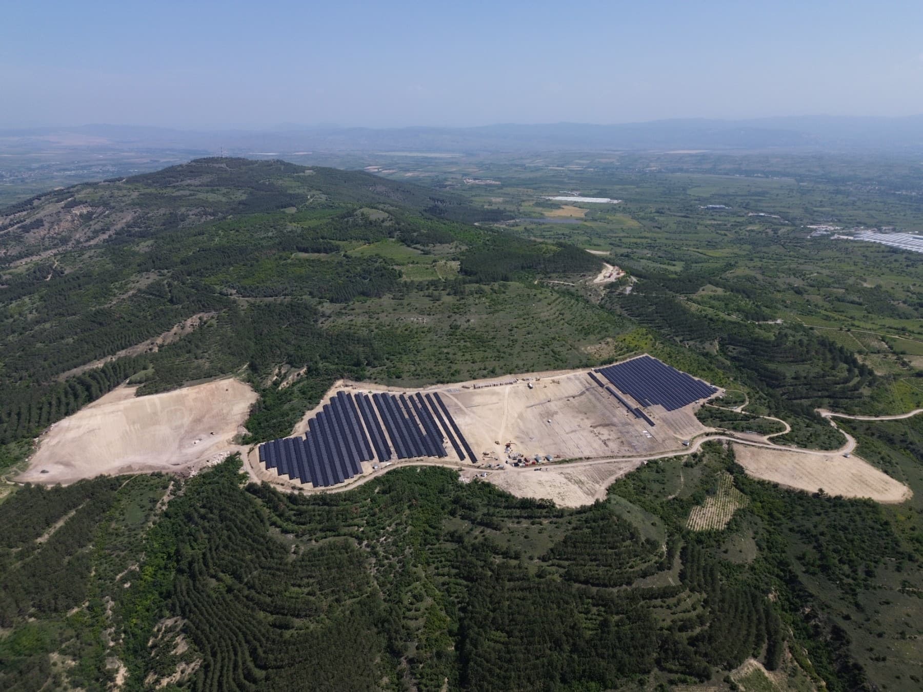Aerial view of PV Ljubas 1 solar plant