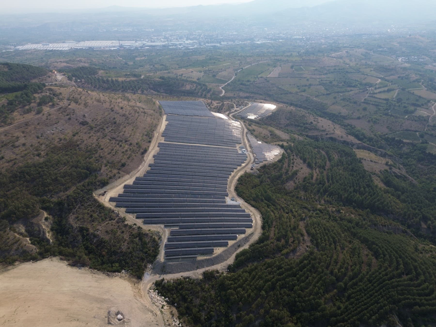 Aerial view of PV Љубаш 3 solar plant